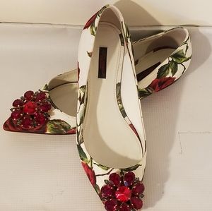 Dolce & Gabbana‎ Rose Crystal Flats